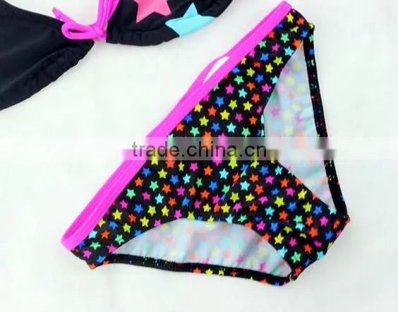 Girls Kids Cartoon Print Bikini Set Child Stars Swimwear Swimming Bathing Suit