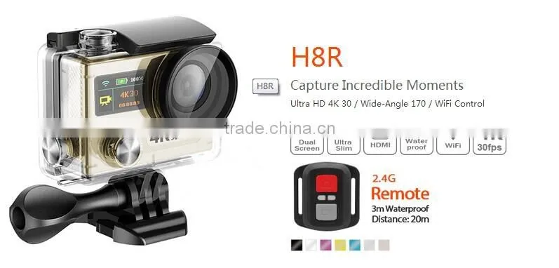 Hot Fashion EKEN H8 H8R 4K 30fps action camera 360VR Lens VR Mode 170 degree sport camcorder