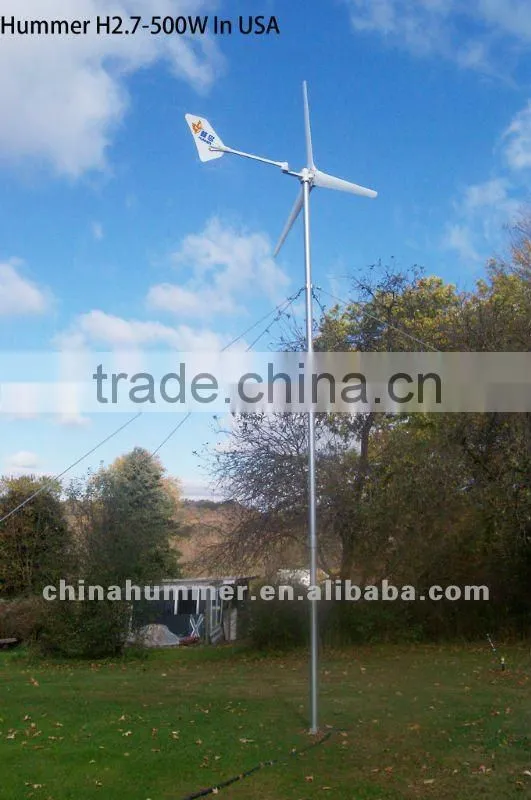 CE certified Hummer 500w/1kw/2kw Wind Power System Home Power Battery Charging