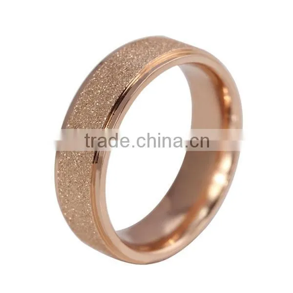 Wholesale Design Sandblast men custom made stainless steel ring jewelry IP-ROSE band ring designs wholesale