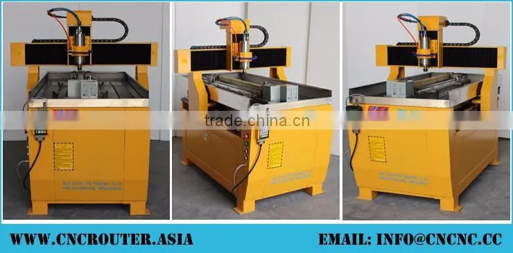 DSP Control Small CNC Router Metal 6090 With 2200W Spindle Stainless Steel Water Slot Rotary Axis X(600MM)*Y(900MM)*Z(150MM)