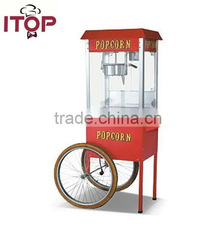 commercial automatic caramel making popcorn machine price with wheels