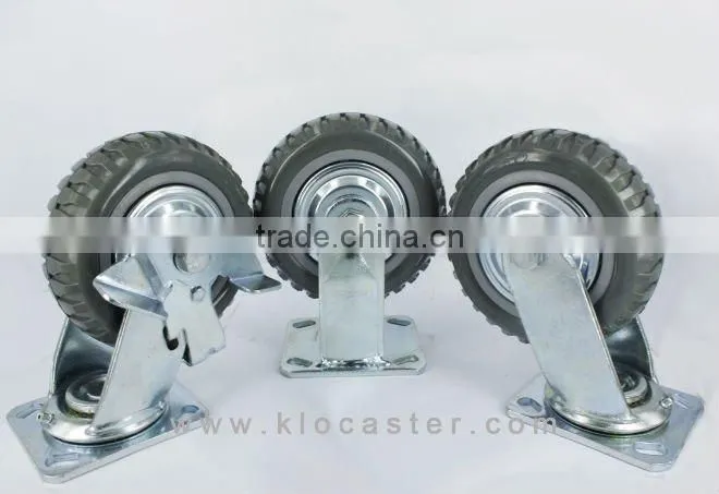 High quality swivel heavy duty grey PU caster flame caster