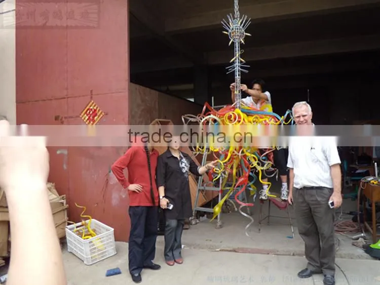 hand blown glass chandelier decoration XO-20150618 Modern glass chandelier from famous Chinese glass artist Mr Ou LianHua