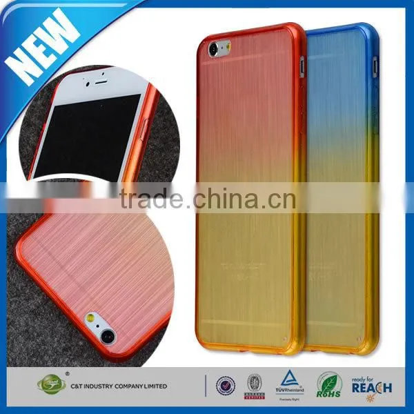 C&T Colorful Bumper Slim Clear Transparent Back Case Cover Skin for Apple iphone 6 4.7