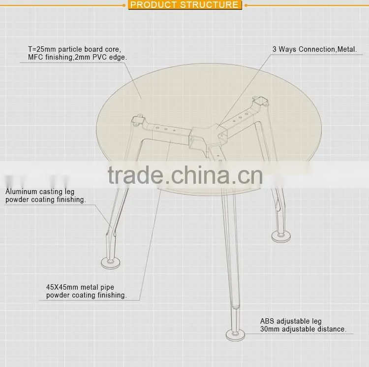 MDS Melamine Faced Chipboard PVC Edge Office Table Accessories