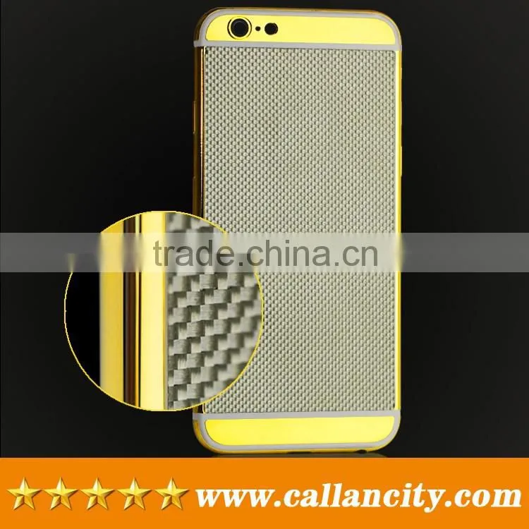 China goods new black carbon fiber for iphone 6 gold back housing