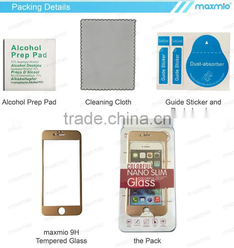 Factory Price !! 9H Anti-Scratch Oleophobic Coating waterproof tempered glass film for iPhone 6 7