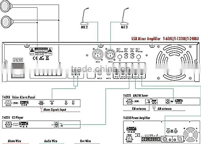Professional power USB mixer pa amplifier for pa system