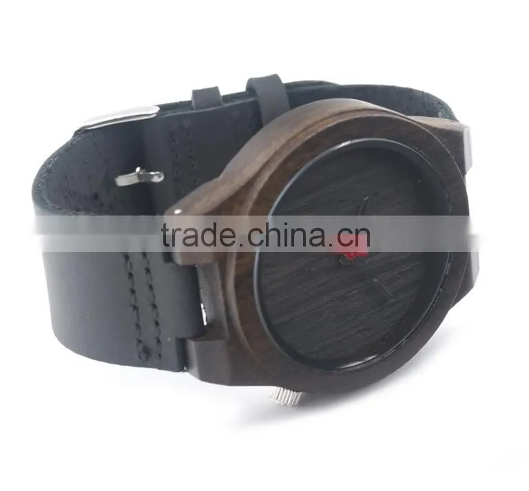 Eco-friendly handmade genuine men wrist watch sandalwood quartz watches