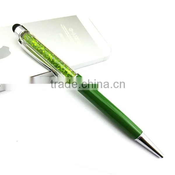 crystal stylus pen,rubber tip stylus pen,wholesale for promotional pen