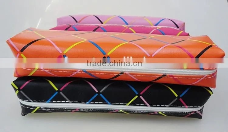 cheap promotional pu leather kids pencil case stationery pouch