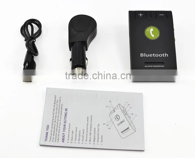 SunVisor RE6 Bluetooth Car Kit Handsfree Speakerphone Car Speaker Kit With Car Charger