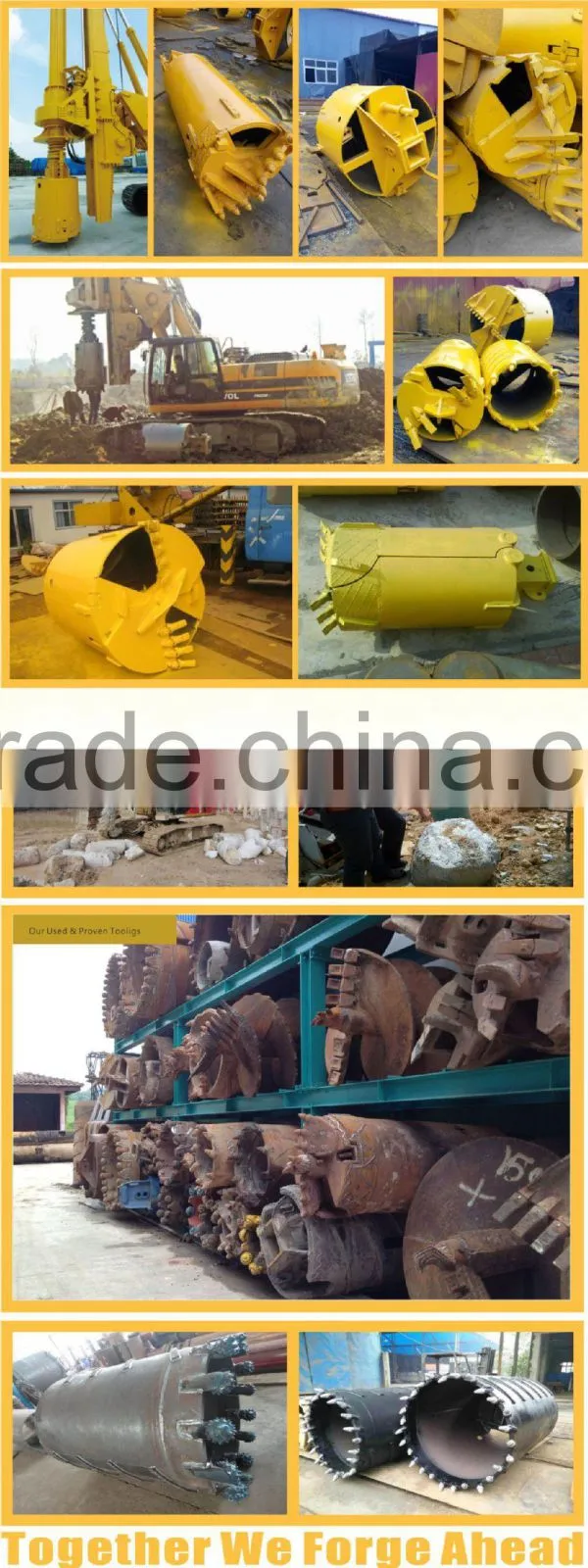 FAECHINA Bullet Teeth Spiral Auger, Rock Bits Conical Auger, Double Cutting Double Flight Conical Piling Auger