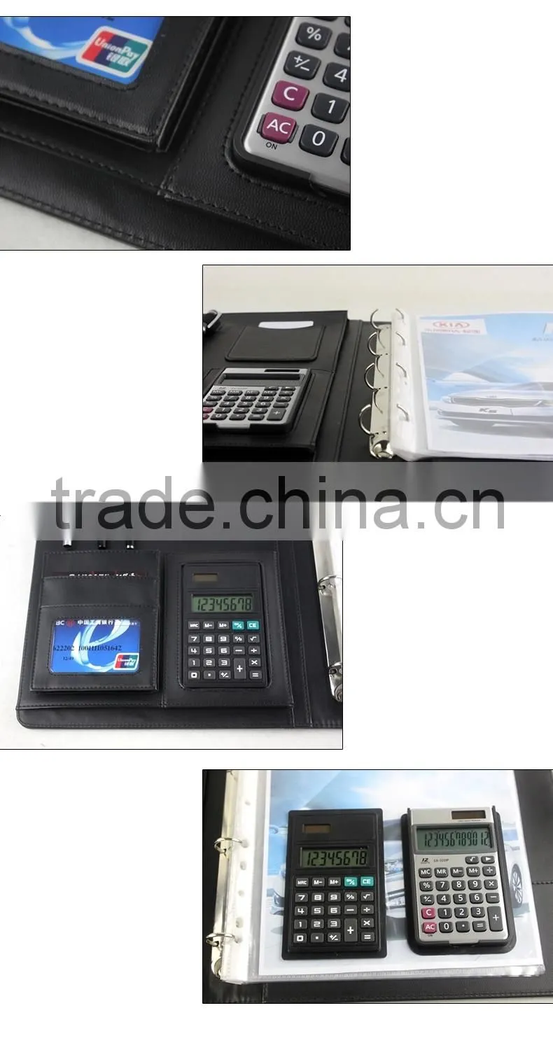 BWF- 14/15 black /brown leather multi-function manager portfolio&a4 pu leather portfolio folders&leather portfolio folder