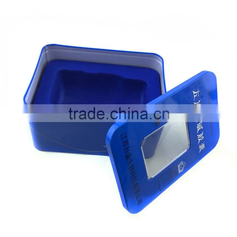 Dongguan fast delivery metal vintage tin box with PVC window