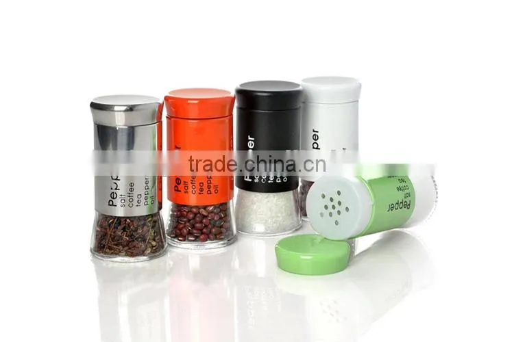 glass condiment bottle with stainless steel skin