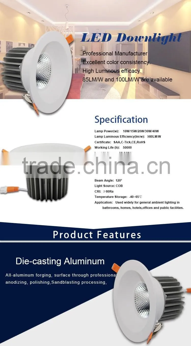 Short Time Delivery IP44 15w cob led downlight