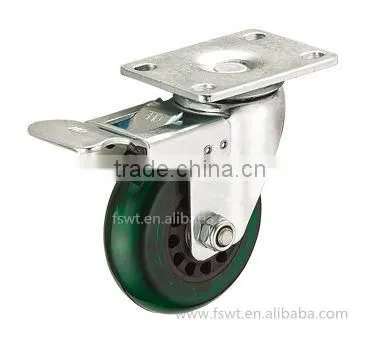2015 Newest Industrial Trolley PVC Wheel Swivel Plate Casters With Brake