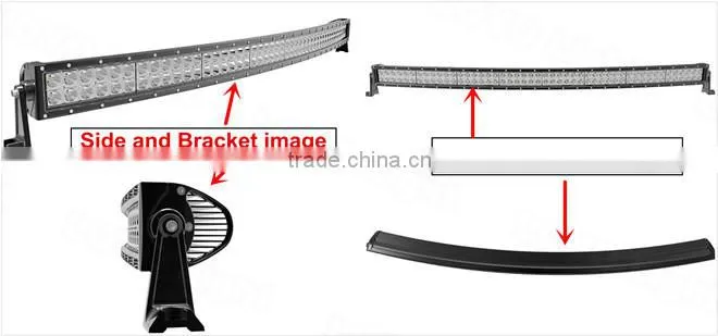 Popular dual row curved bar light 288W 50'' rotating led light bar