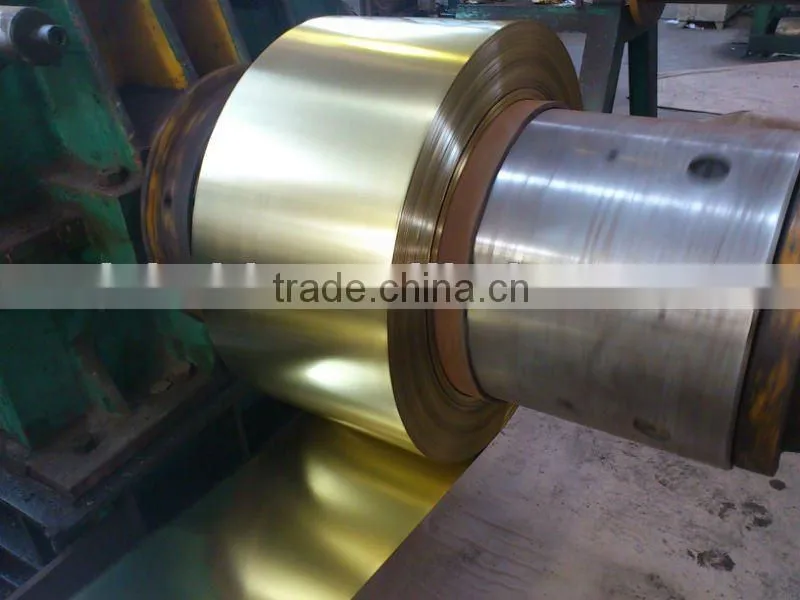 food tinplate coil/sheet with golden lacquer