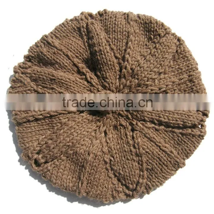 Fashion Red Crochet Beret Hats For Girls