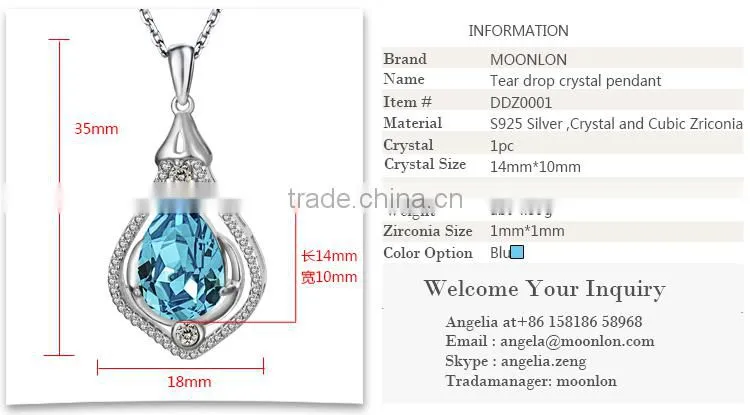 New Arrival European style fashion crystal pendant jewelry
