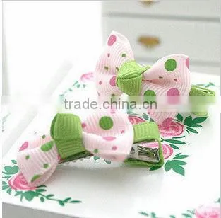 fashion textile bow shaped alloy hair clip