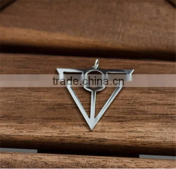 Personality Stainless Steel Silver Unique Charm Jewelry Triangle Pendant Geometry Jewelry