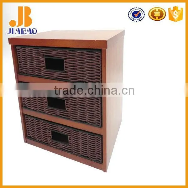 Rattan brown storage cabinet