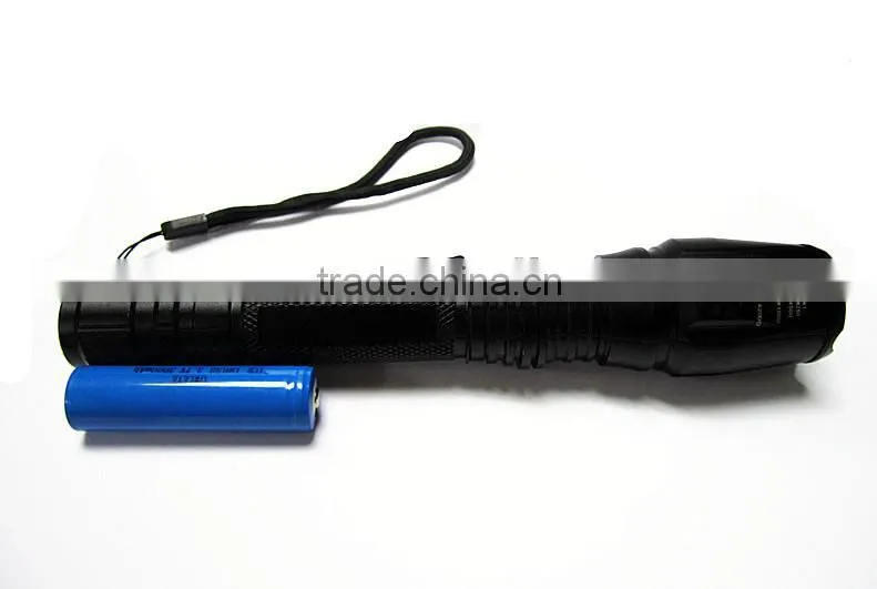 flashlight torch with 2pcs Li-ion batteries and long range