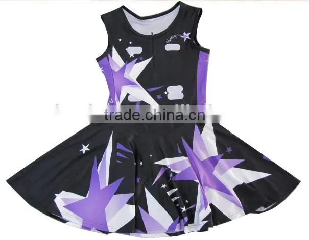 lycra sublimated netball uniform bodysuits