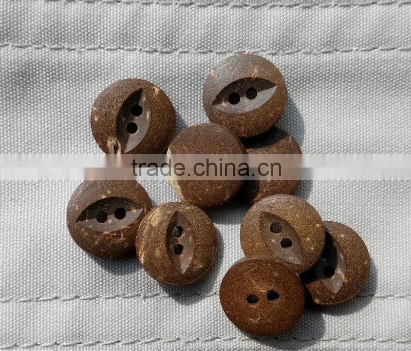 18L 2 Holes Brown Matt Fisheye Coconut Shell Button