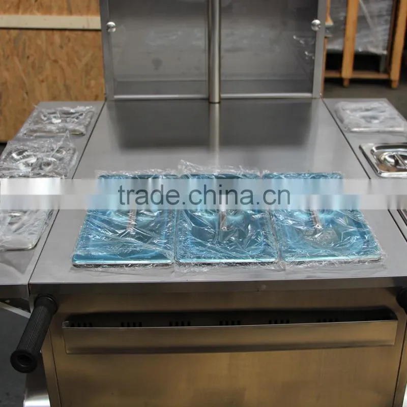 Gas Triple Steamer Pans Mobile Hot Dog Cart