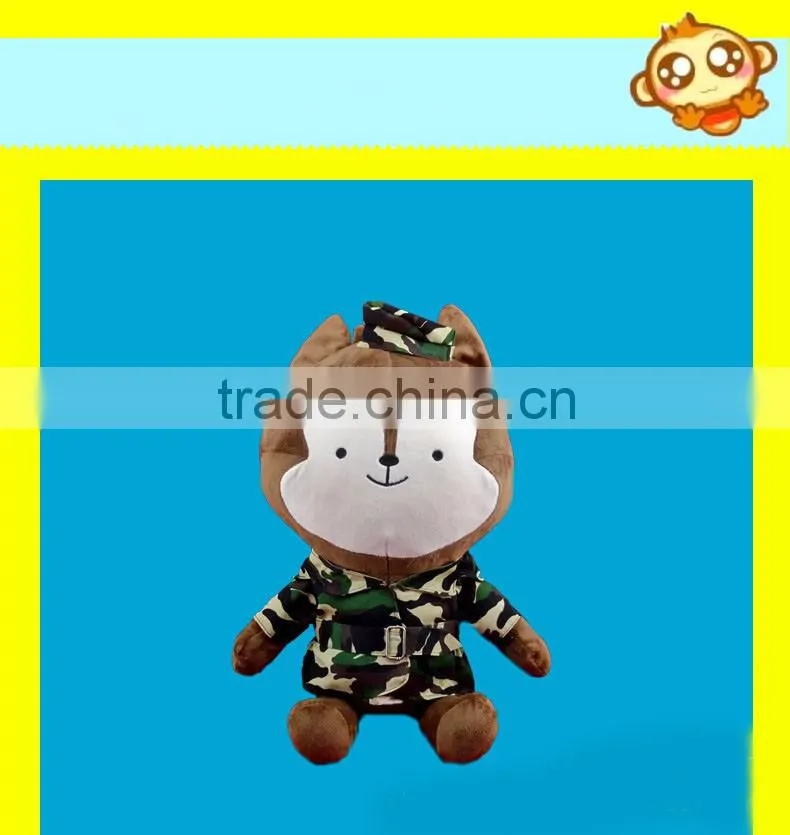 2016 fashion new fox rabbit with military uniform toy Descendants of the sun dolls