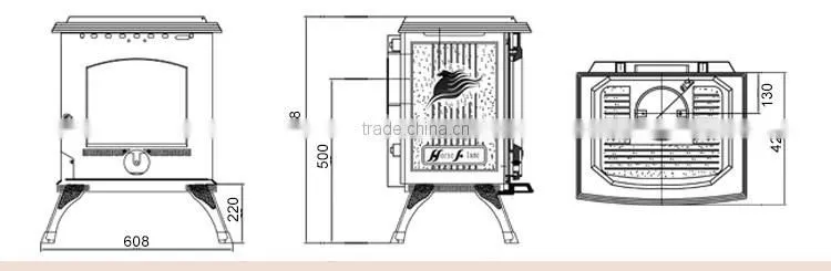 New Product Cast Iron Wood Burning Stoves/Fireplace for Home Heating DHF517B