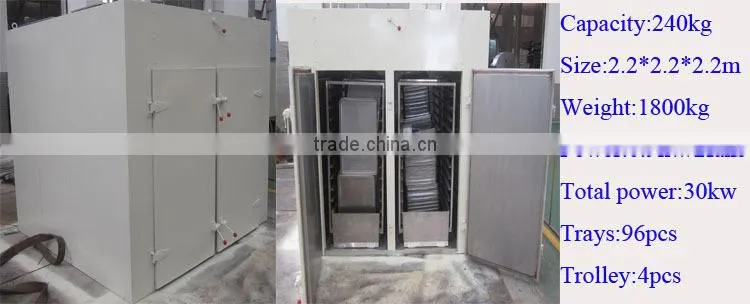 Double doors hot air circulation peanut dryer machine including 48trays