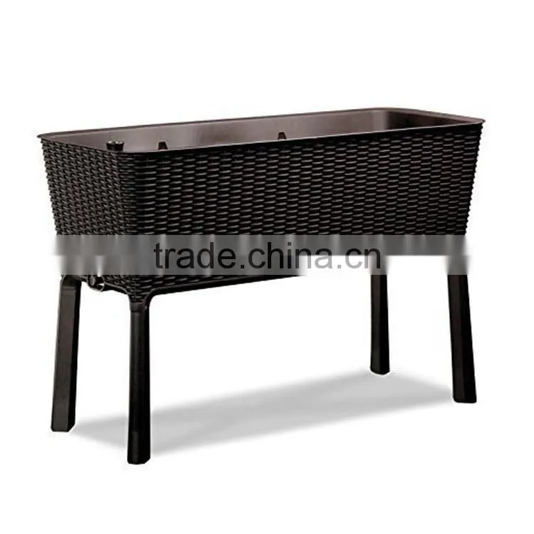 S&D Various wire Frame PE Rattan handmade led large rectangle home and garden durable plastic garden pots