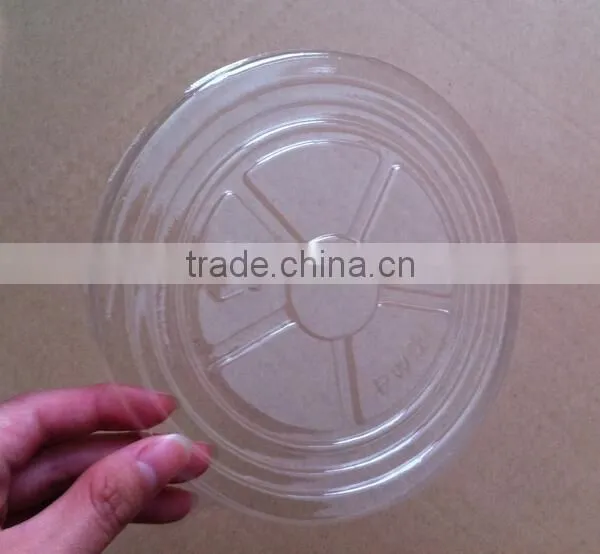 Food grade disposable plastic lid for paper bowl
