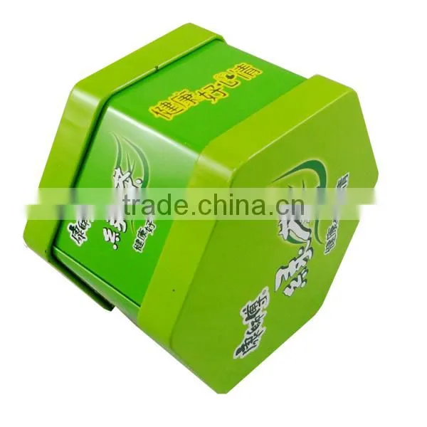 Octagon shape coffee tin can