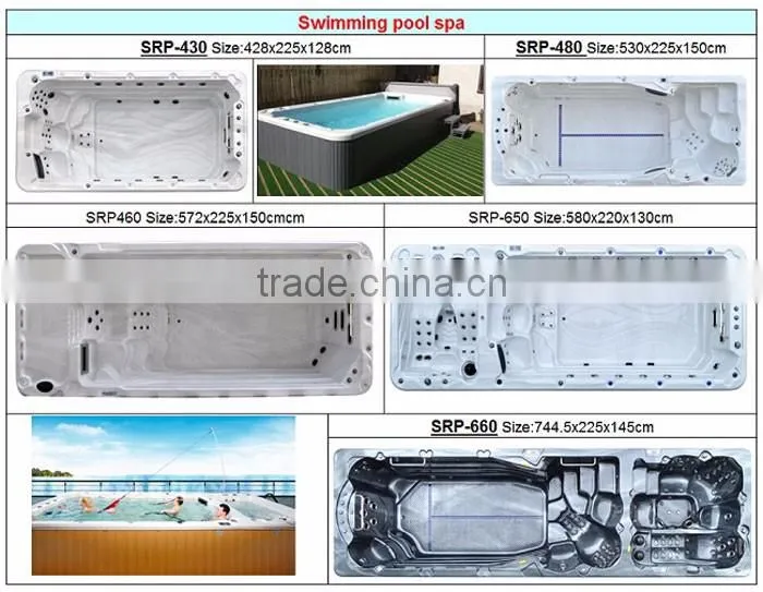 Popular Comfortable Acrylic Swim Pool Spa Outdoor Freestanding SRP480