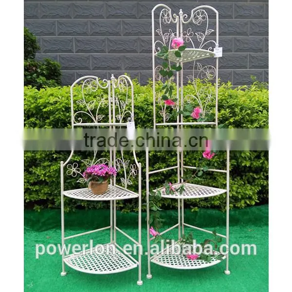 Wrought Iron folding Flower Corner Shelf