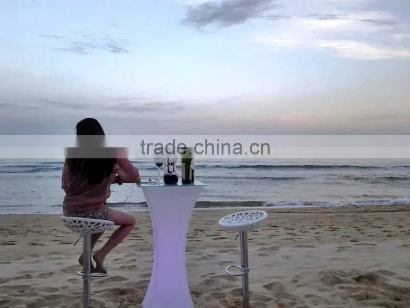 Rechargeable battery multicolor change glowing led square cocktail table