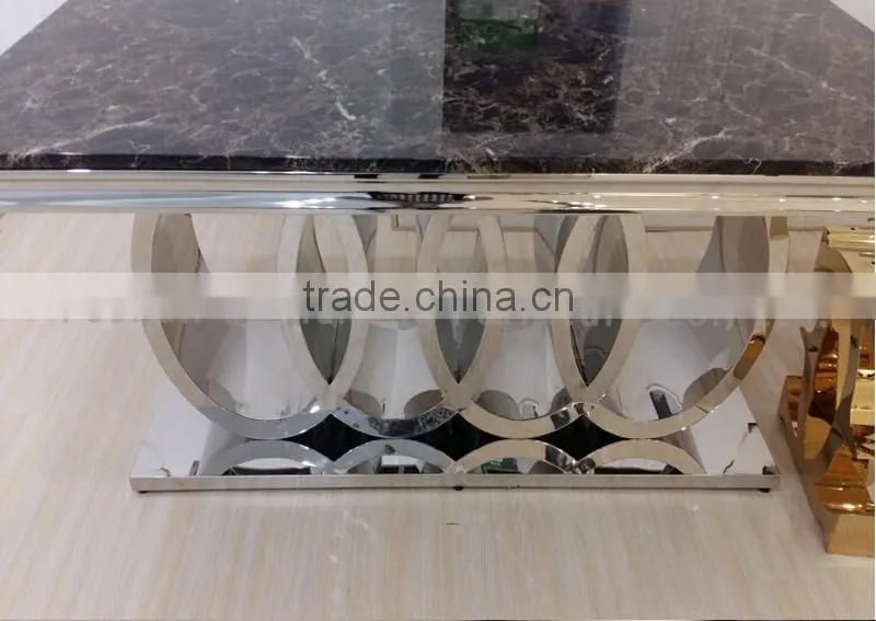 Modern 10 seater marble top metal table whlesale dining room furniture