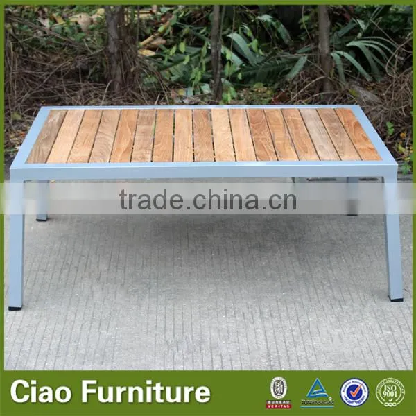 Outdoor rectangle faux wood coffee table