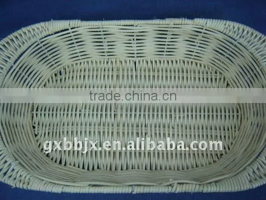 Egg shaped rattan iron frame storage oval fruit tray