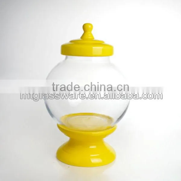Fancy glass water and beverage dispenser with ceramic lid and stand
