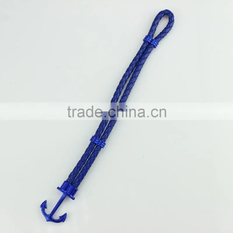 Wholesale Handmade Leather Anchor Bracelet for Men