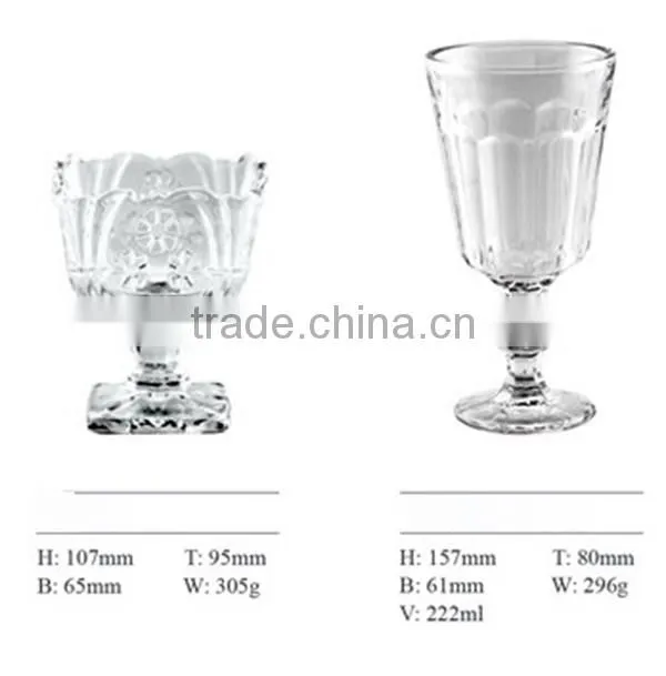 High Quality clear pretty glass cup ice cream