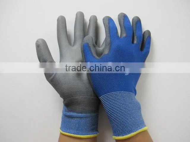 Nylon Polyster Liner With PU Coated On Plam And Fingers